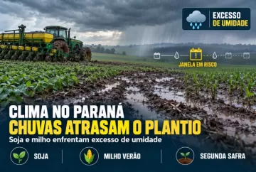 Chuvas dificultam plantio de soja e milho no Paraná e ameaçam janela da segunda safra