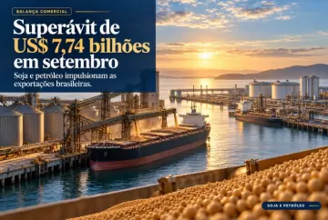 Balança comercial tem superávit de US$ 7,74 bilhões em setembro, com avanço da soja e do petróleo