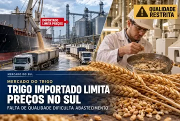 Trigo importado limita preços no Sul, enquanto falta de qualidade dificulta abastecimento
