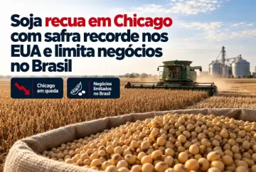 Soja recua em Chicago com safra recorde nos EUA e limita negócios no Brasil