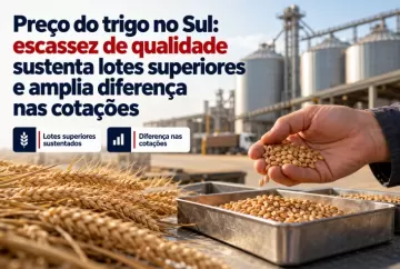 Preço do trigo no Sul: escassez de qualidade sustenta lotes superiores e amplia diferença nas cotações
