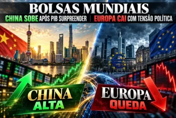 Bolsas mundiais: China sobe após PIB surpreender e Europa cai com tensão política