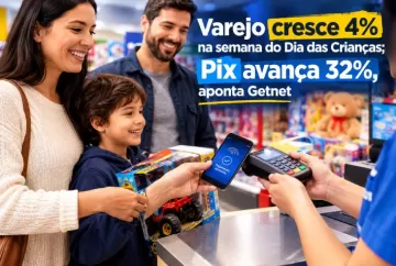 Varejo cresce 4% na semana do Dia das Crianças; Pix avança 32%, aponta Getnet