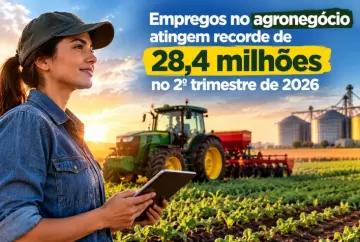 Empregos no agronegócio atingem recorde de 28,4 milhões no 2º trimestre de 2026