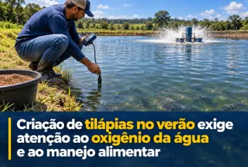 Criação de tilápias no verão exige atenção ao oxigênio da água e ao manejo alimentar