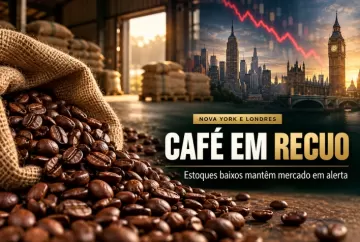 Café recua em Nova York e Londres após alta de 3,31%; estoques baixos mantêm mercado em alerta