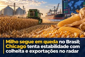 Milho segue em queda no Brasil; Chicago tenta estabilidade com colheita e exportações no radar