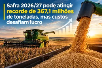 Safra 2026/27 pode atingir recorde de 367,1 milhões de toneladas, mas custos desafiam lucro
