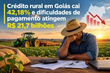Crédito rural em Goiás cai 42,18% e dificuldades de pagamento atingem R$ 21,7 bilhões