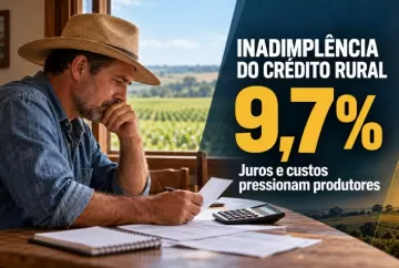 Inadimplência do crédito rural chega a 9,7% e expõe pressão de juros e custos sobre produtores