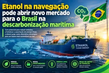 Etanol na navegação pode abrir novo mercado para o Brasil na descarbonização marítima