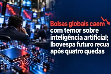 Bolsas globais caem com temor sobre inteligência artificial; Ibovespa futuro recua após quatro quedas