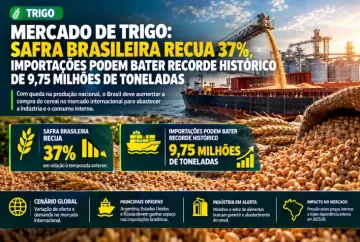Mercado de trigo: safra brasileira recua 37%, importações podem bater recorde histórico de 9,75 milhões de toneladas