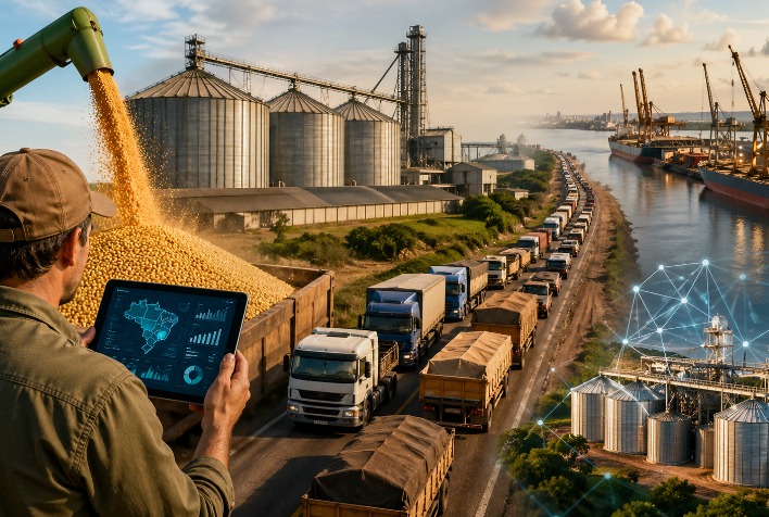 Logística de grãos no Brasil enfrenta gargalos históricos e tecnologia surge como chave para destravar o escoamento