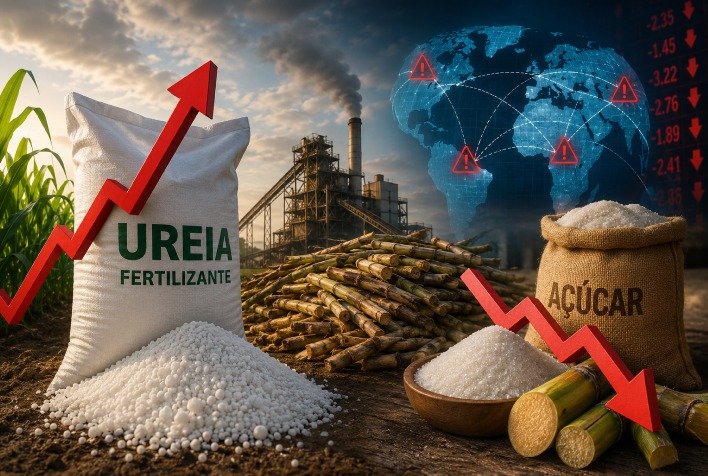 Fertilizantes e açúcar entram em alerta: alta da ureia, queda na moagem e riscos globais elevam incertezas para o agronegócio