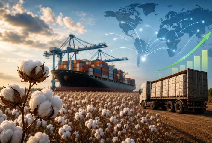 Exportações de algodão do Brasil crescem 21,8% em julho e somam 155 mil toneladas