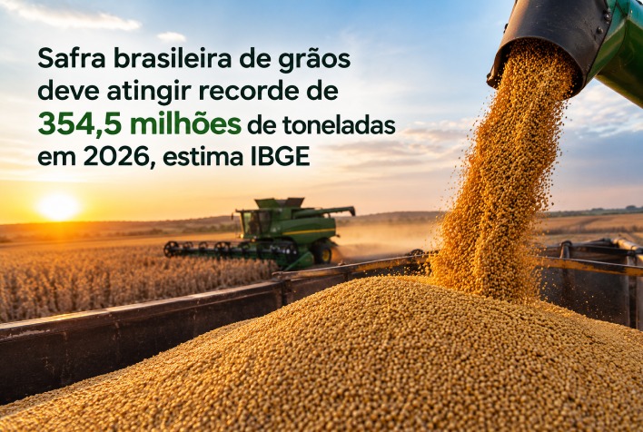 Mato Grosso lidera produção de grãos em safra recorde prevista para 2026