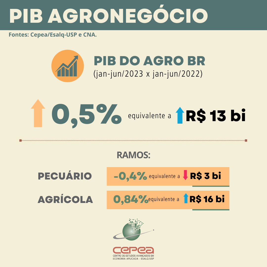 Qual foi o avanço do PIB do agro no segundo trimestre de acordo com o PIB-Agro/CEPEA, e qual é a projeção de crescimento para 2023? 3 PIB-agronegócio